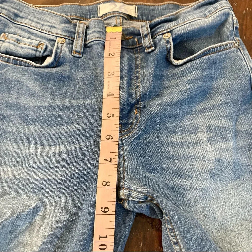 Free People Frayed Skinny Blue Jeans Denim Size 26 - Picture 10 of 11